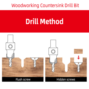 working countersink drill bit drill method,flush screw and hadden screws